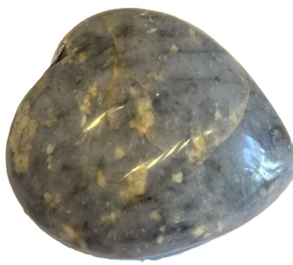Polished blue calcite heart stone 1 3 sians emporium Polished natural blue calcite heart with soothing denim tones and creamy veining Ideal for meditation palm stone touchwork or elegant crystal displays